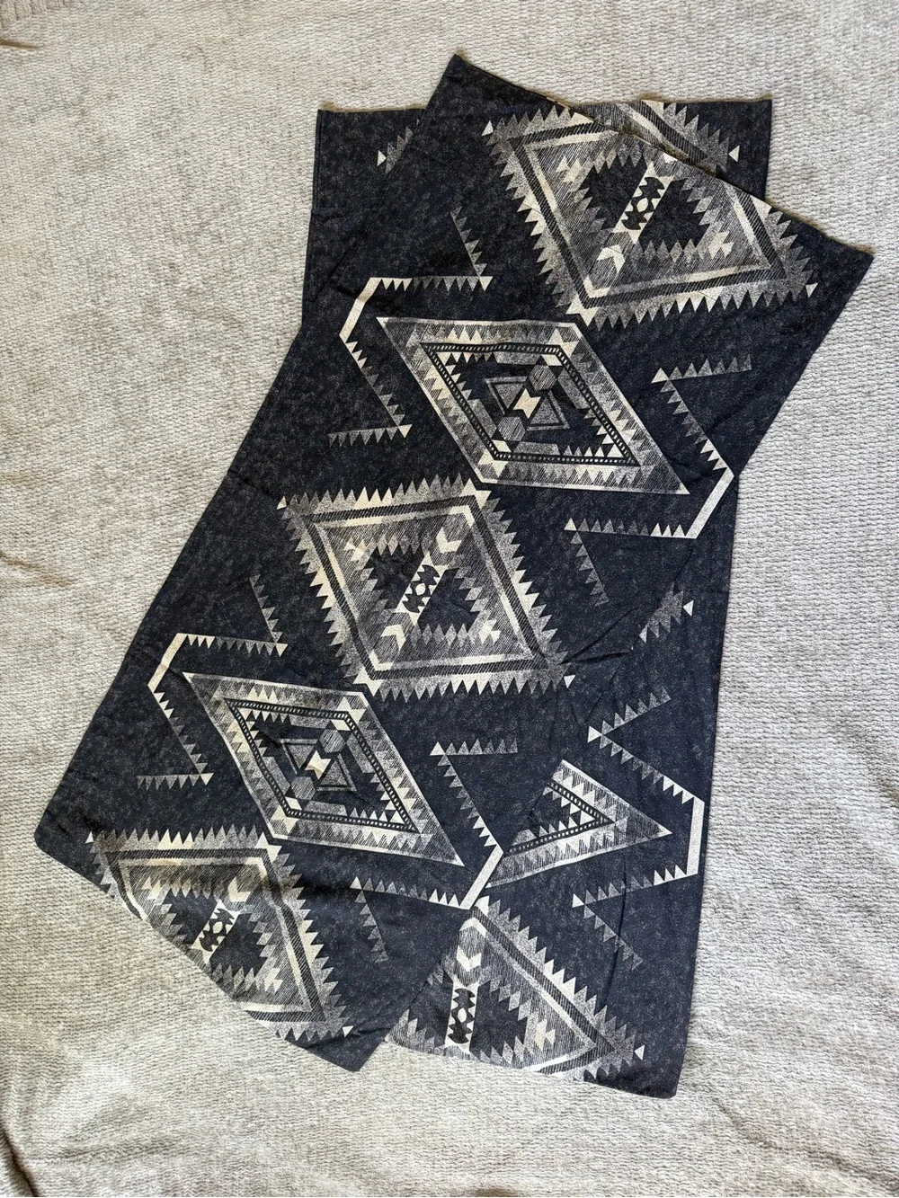 Ralph Lauren Southwestern Cotton Pillowcase Set Black Gray USA Made